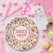 Retro Graduation Party Floral Pappteller (Party)