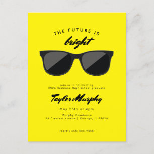 Retro Graduation Party Future is Bright Postcard Postkarte