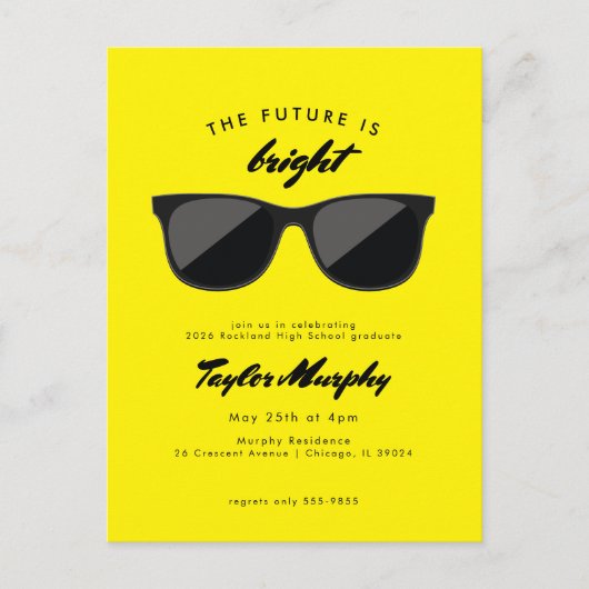 Retro Graduation Party Future is Bright Postcard Postkarte (Vorderseite)