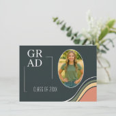 Retro Graduation Party Invitation Einladung (Stehend Vorderseite)