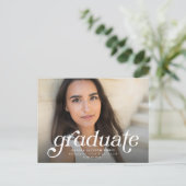 Retro-Graduierte Einladung Abschluss Postkarte (Stehend Vorderseite)