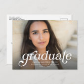 Retro-Graduierte Einladung Abschluss Postkarte (Vorne/Hinten)