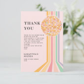 Retro Graduierungsparty Dankeskarte (Stehend Vorderseite)