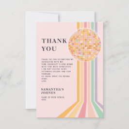 Retro Graduierungsparty Dankeskarte