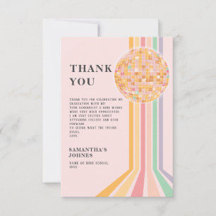 Retro Graduierungsparty Dankeskarte