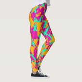 Retro Graffiti Clash Leggings - 80er Neon Street S (Rechts)