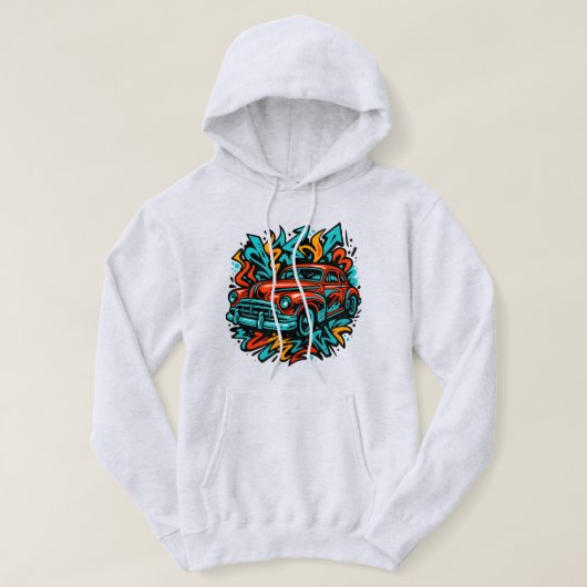 Retro-Graffiti-Stimmung Hoodie (Design vorne)