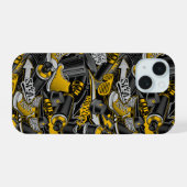 Retro-Graffiti Urban Street Muster iPhone 15 Hülle (Rückseite (Horizontal))