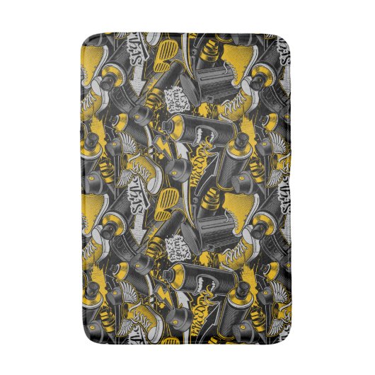 Retro Graffiti Urban Street Pattern Badematte (Vorderseite Vertikal)