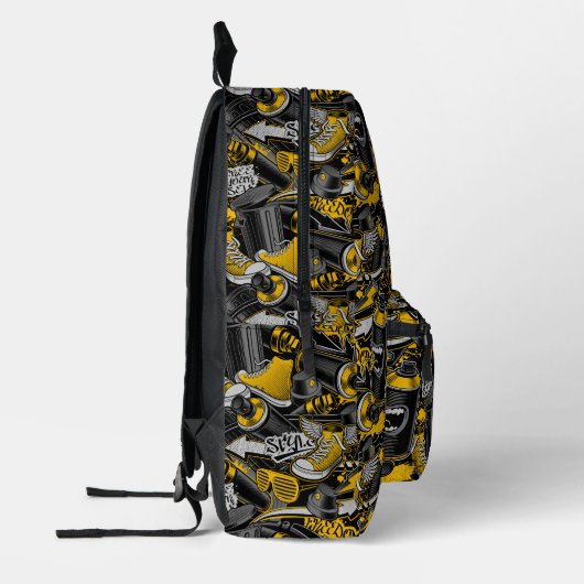 Retro Graffiti Urban Street Pattern Bedruckter Rucksack (Links)