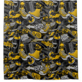 Retro Graffiti Urban Street Pattern Duschvorhang (Vorderseite)