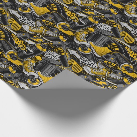 Retro Graffiti Urban Street Pattern Geschenkpapier (Ecke)