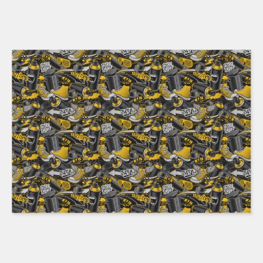 Retro Graffiti Urban Street Pattern Geschenkpapier Set (Vorderseite 2)