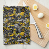 Retro Graffiti Urban Street Pattern Geschirrtuch (Viertel Falte)