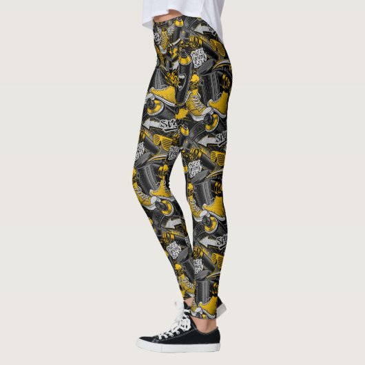Retro Graffiti Urban Street Pattern Leggings (Links)