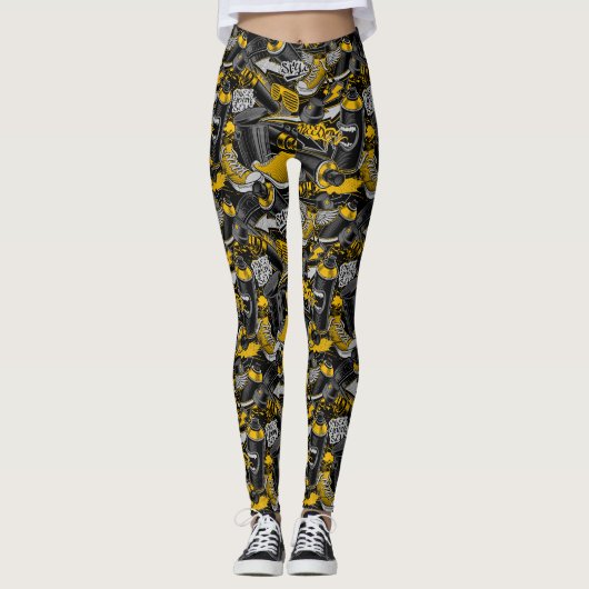 Retro Graffiti Urban Street Pattern Leggings (Vorderseite)
