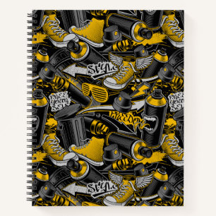 Retro Graffiti Urban Street Pattern Notizblock