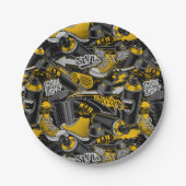 Retro Graffiti Urban Street Pattern Pappteller (Vorderseite)