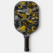 Retro Graffiti Urban Street Pattern Pickleball Schläger (Vorderseite)
