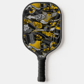 Retro Graffiti Urban Street Pattern Pickleball Schläger (Rückseite)