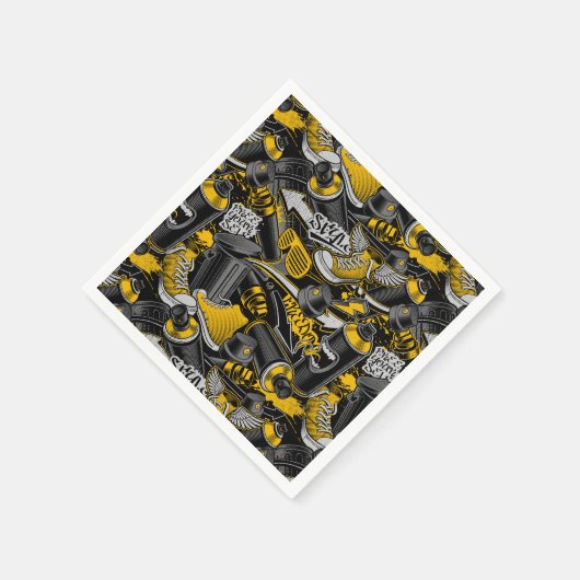 Retro Graffiti Urban Street Pattern Serviette (Ecke)