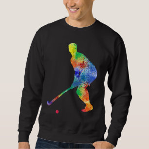 Retro-Grafik-Hockeyspieler-Feldhockey-Hockeyschläg Sweatshirt