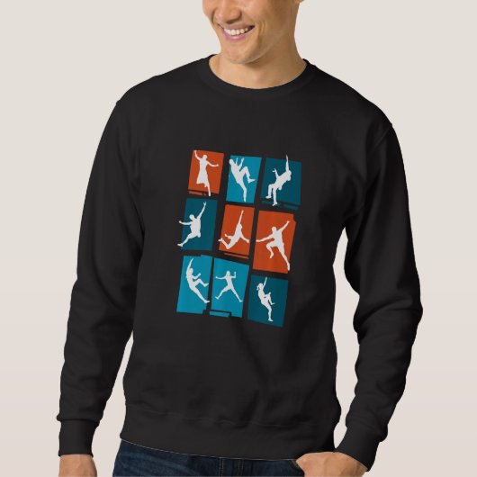 Retro-Grafik-Kletterboulderer-Felsenkletterer-Mou Sweatshirt (Vorderseite)