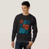 Retro-Grafik-Klettern-Bouldering-Felsenkletterer-M Sweatshirt (Vorne ganz)