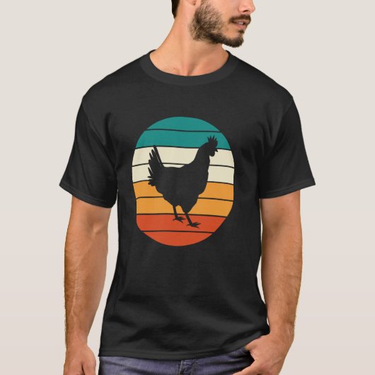Retro-Grafik mit Huhn T-Shirt (Vorderseite)