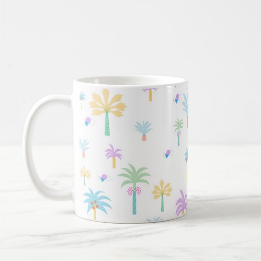 Retro-Grafik-Palmen  Kaffeetasse (Links)