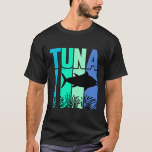 Retro Grafik Thunfisch Silhouette Ozean  T-Shirt