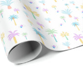 Retro-Grafikpalmen  Geschenkpapier (Rolleneckpunkt)