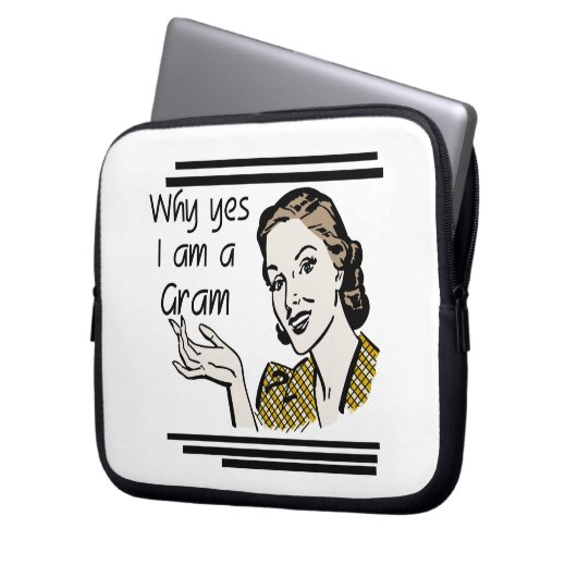 Retro Gram Geschenke Laptopschutzhülle (Vorderseite Links)