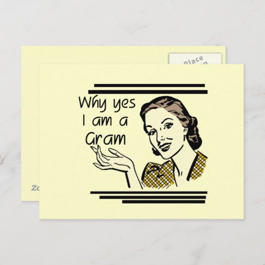 Retro Gram Tshirts und Geschenke Postkarte (Vorne/Hinten)