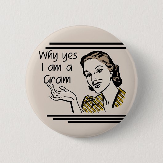 Retro Gramm-T-Shirts und Geschenke Button (Vorderseite)