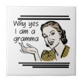 Retro Gramma Geschenke Fliese (Vorderseite)