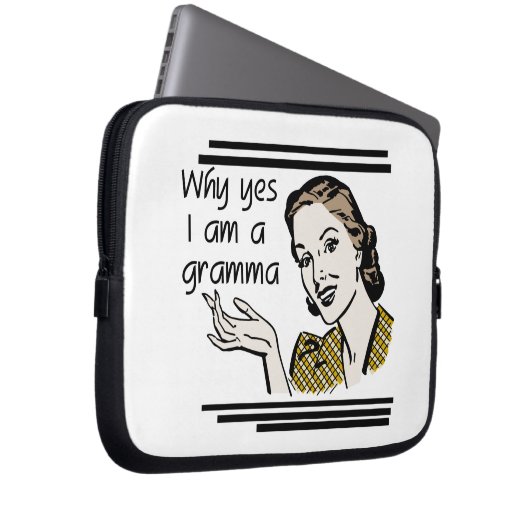 Retro Gramma Geschenke Laptopschutzhülle (Vorne Rechts)