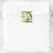 Retro Gramma T - Shirt und Geschenke Quadratischer Aufkleber (Tasche)