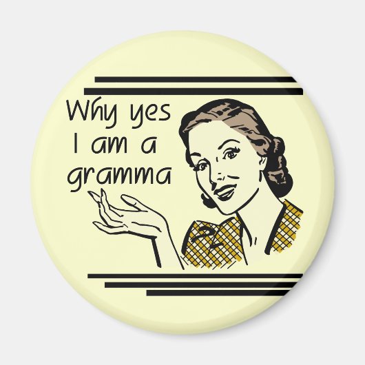 Retro Gramma T-Shirts und Geschenke Magnet (Vorne)