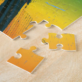 Retro Grammophon auf Hintergrund mit Regenbogenfar Puzzle (Seite)