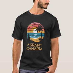 Retro Gran Canaria, Tropischer Strand Sommer Sonne T-Shirt