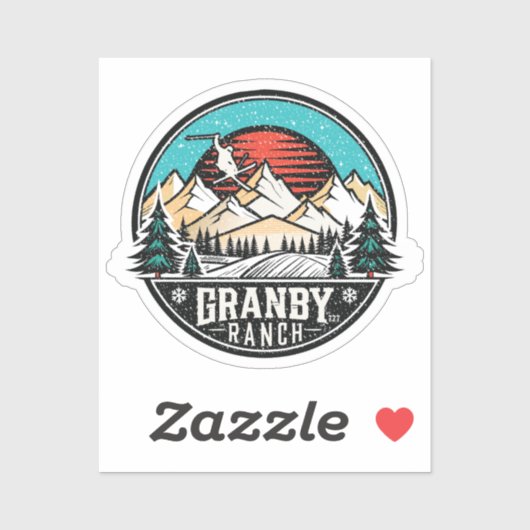Retro Granby Ranch Ski Aufkleber (Blatt)