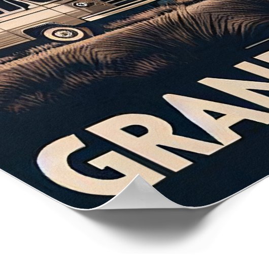 Retro Grand Canyon Adventure Poster (Ecke)