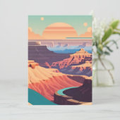 Retro - Grand Canyon Einladung (Stehend Vorderseite)