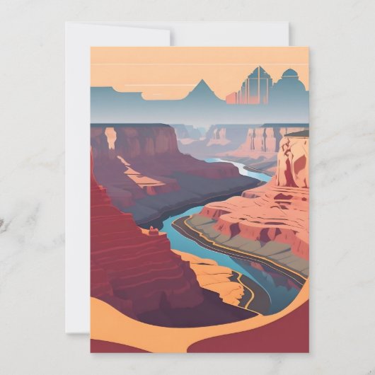 Retro - Grand Canyon Einladung (Vorderseite)