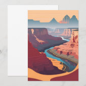 Retro - Grand Canyon Einladung (Vorne/Hinten)