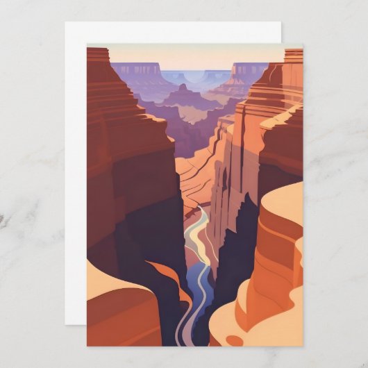 Retro - Grand Canyon Einladung (Vorne/Hinten)