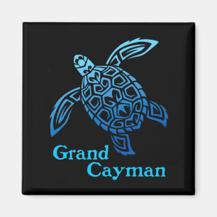 Retro Grand Cayman Inseln Meeresschildkröte Stamme Magnet