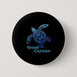 Retro Grand Cayman Inseln Meeresschildkröte tribal Button
