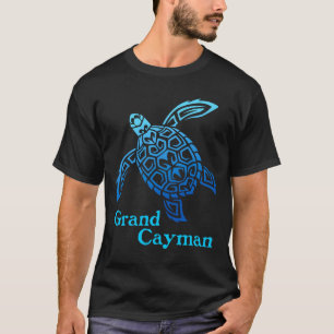 Retro Grand Cayman Inseln Meeresschildkröte tribal T-Shirt